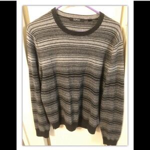 Saks Fifth Avenue Men's Black and Gray Crewneck Sweater sz m
